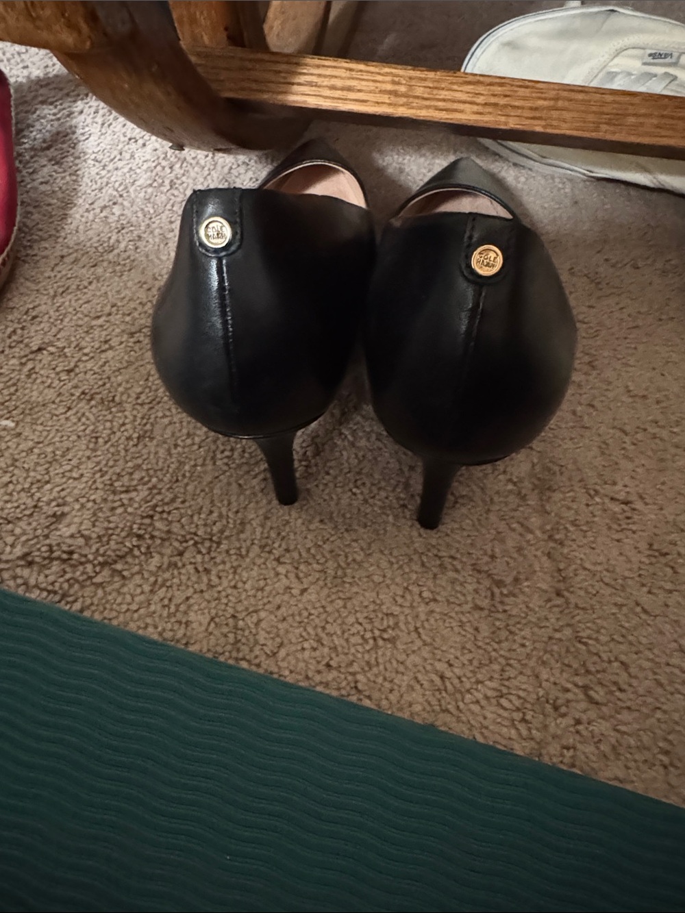 Cole Haan Black Pointed-Toe Leather Heels - Picture 2 of 3